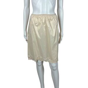 Vintage Half Slip Women's Small Opera Cream Lace Hem Mini Skirt Lingerie